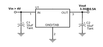 Application Circuit Diagram - Taiwan Semiconductor Ultra Low Dropout Voltage Regulators